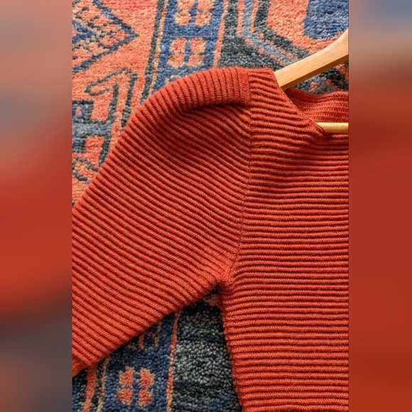 Mara Hoffman 'Helena' Sweater in Rust, 100% Baby Alpaca - Picture 6 of 7